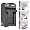 Kastar 3-Pack NP-40 Battery and AC Wall Charger Replacement for Minolta MN4K100Z 4K Ultra HD, Minolta MN4K30NV 4K Ultra HD / 30 MP, Minolta MN100HDZ