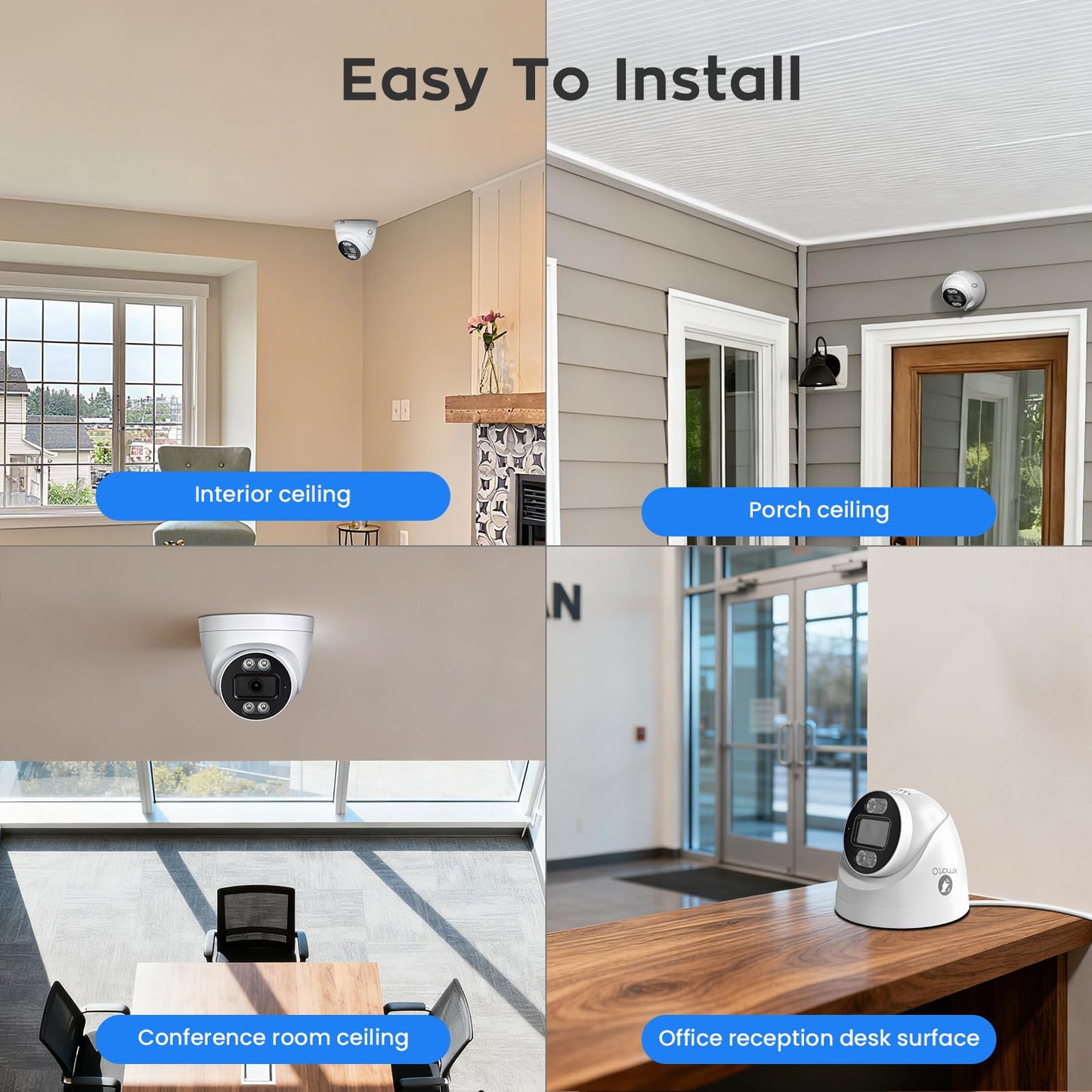 xmartO Indoor Wireless Camera for Home Security, 2K HD Dome Security Camera with 5G Dual Band WiFi 6, 2-Way Audio, SD Card Slot, IR and Color Night