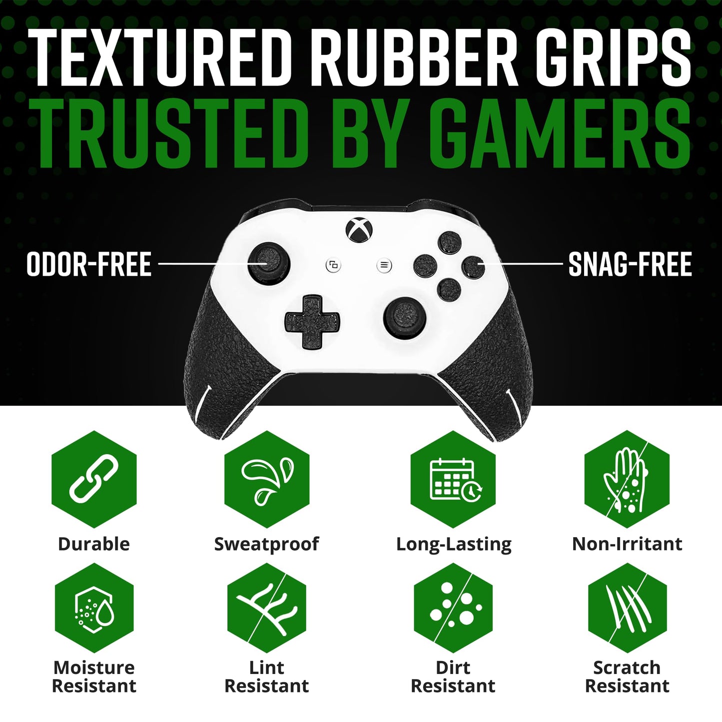 Dragon Grips Xbox Controller Grips - Ultra Thin 0.5mm Anti-Slip Textured Rubber Grip Accessory for Xbox One & Elite Controllers - Full Coverage