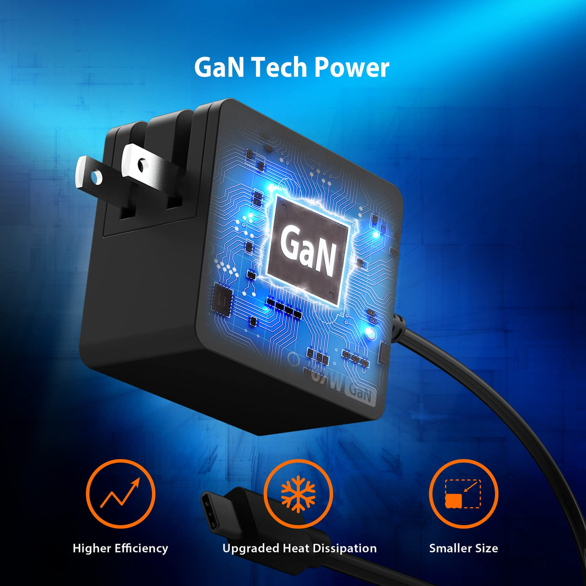 j5create 65W GaN PD USB-C Foldable Mini Charger with HP DC Converter