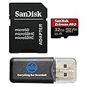 SanDisk Extreme Pro 32GB U3 A1 V30 microSDHC Card Compatible with DJI Avata 2, Mini 4K Drones (SDSQXCG-032G-GN6MA) Read Speed up to 100 MB/s Bundle