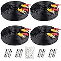 WildHD 4x200ft BNC Cable All-in-One Siamese Video and Power Security Camera Cable Extension Wire Cord with 2 Female Connectors for All Max 5MP HD CCTV