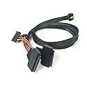 Micro SATA Cables| SlimSAS 8i to Dual U.2 Connector Cable with Power 50cm