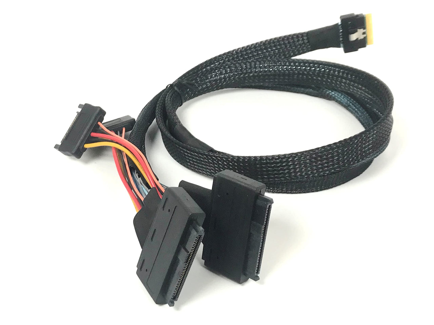 Micro SATA Cables| SlimSAS 8i to Dual U.2 Connector Cable with Power 50cm