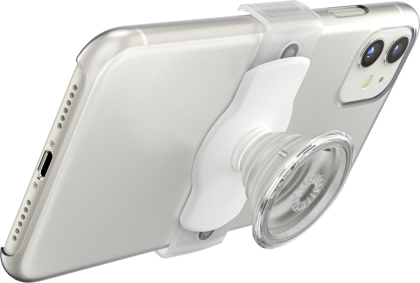 PopSockets Phone Grip & Slide Stretch, Clear - White and Clear