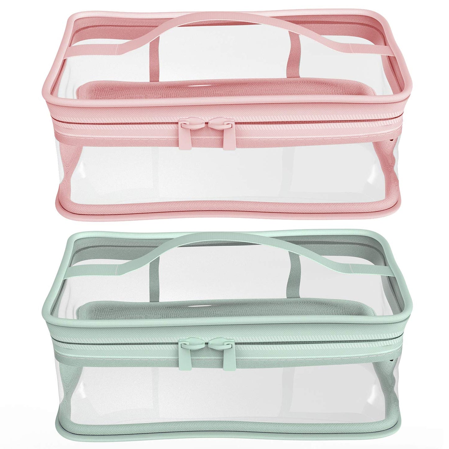 Makeup Bag Zipper Waterproof Portable Travel Storage Pouch 2 Pcs