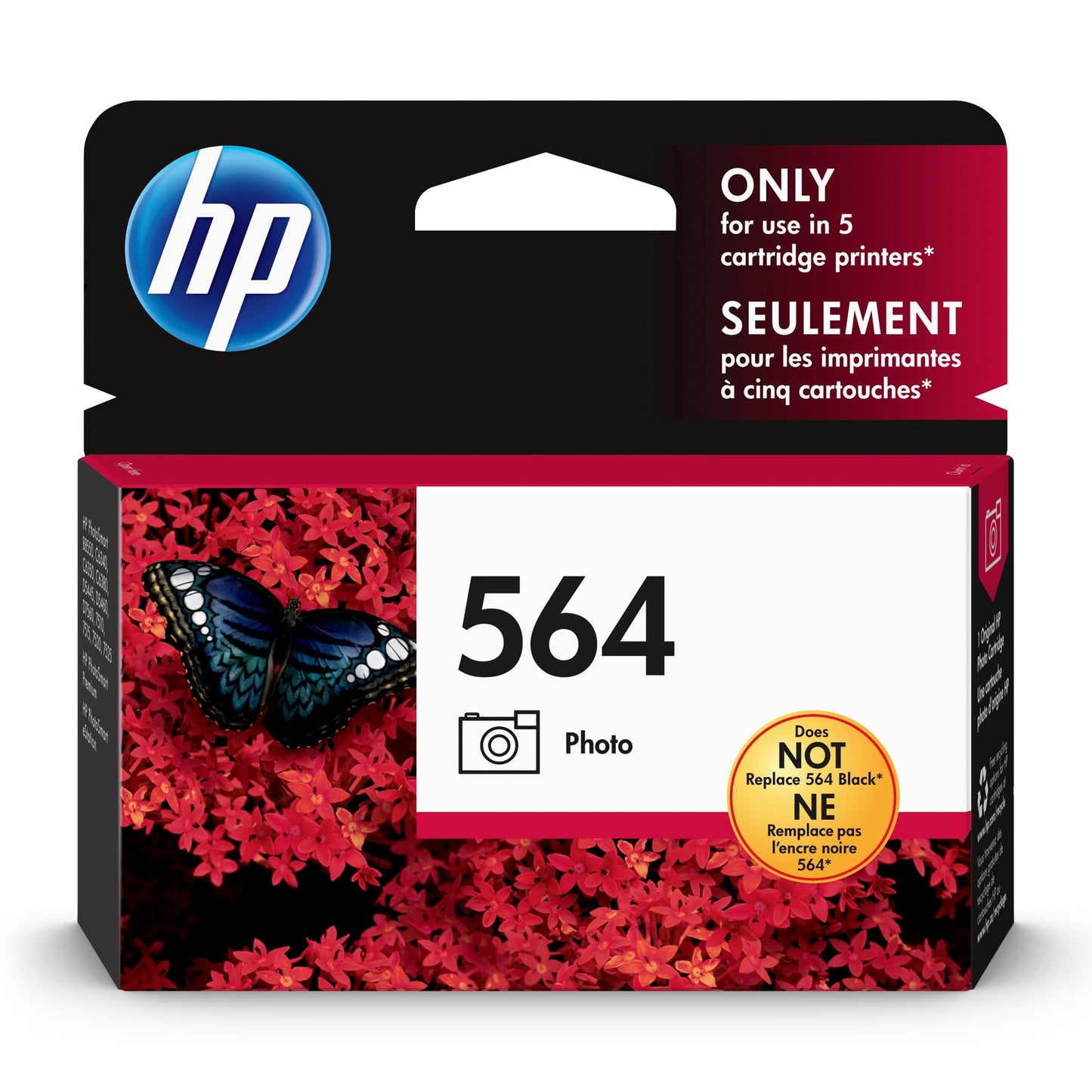 HP 564 Photo Black Ink Cartridge | Works with PhotoSmart B8550, C6300, D5400, D7560, 7500, Premium, eStation Series | CB317WN