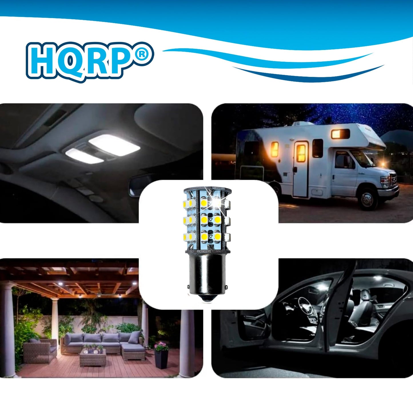 HQRP 4-Pack BA15s Bayonet Base 30 LEDs SMD LED Bulb Warm White Compatible with #93 1141 1156 1073 1093 1129 Replacement