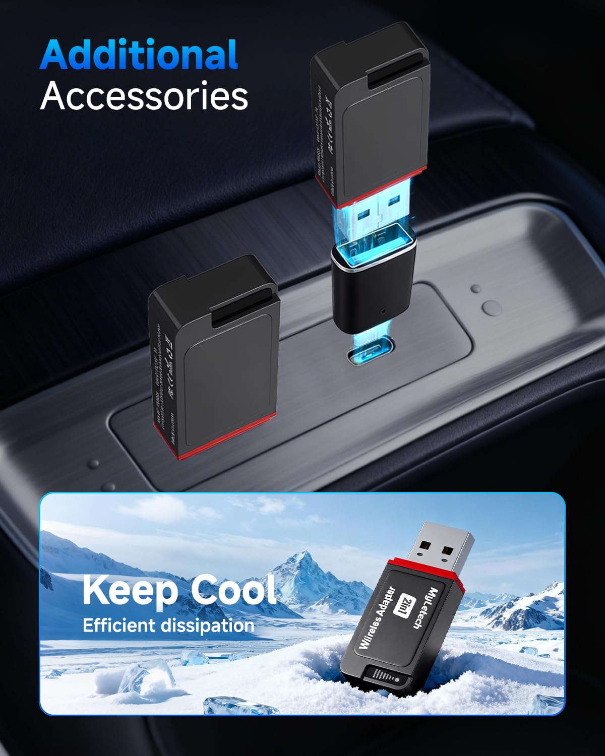Wireless CarPlay Adapter for iPhone & Android, 2026 Upgraded Wired to Wireless for Apple CarPlay, Mini USB Design Car Play Adapter with Type-C