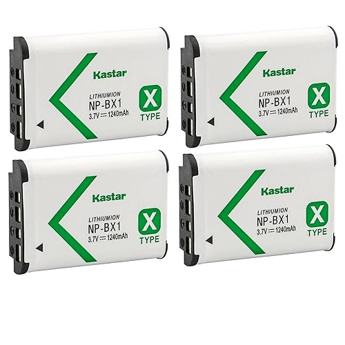 Kastar 4-Pack NP-BX1 Battery Replacement for Sony HDR-AS100V, HDR-AS15, HDR-AS20, HDR-AS200V, HDR-AS30, HDR-AS300, HDR-AS50 Action Cam, HDR-AS50R