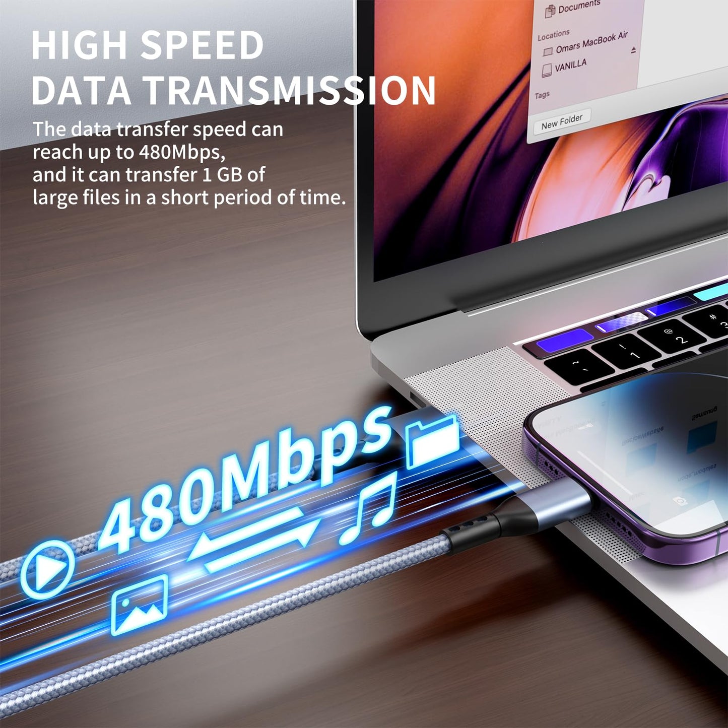 iPhone Charger 3pack 10FT Apple MFi Certified Nylon Braided Lightning Cable Fast Charging Long USB Charging Cable High Speed Transfer Cord for iPhone…
