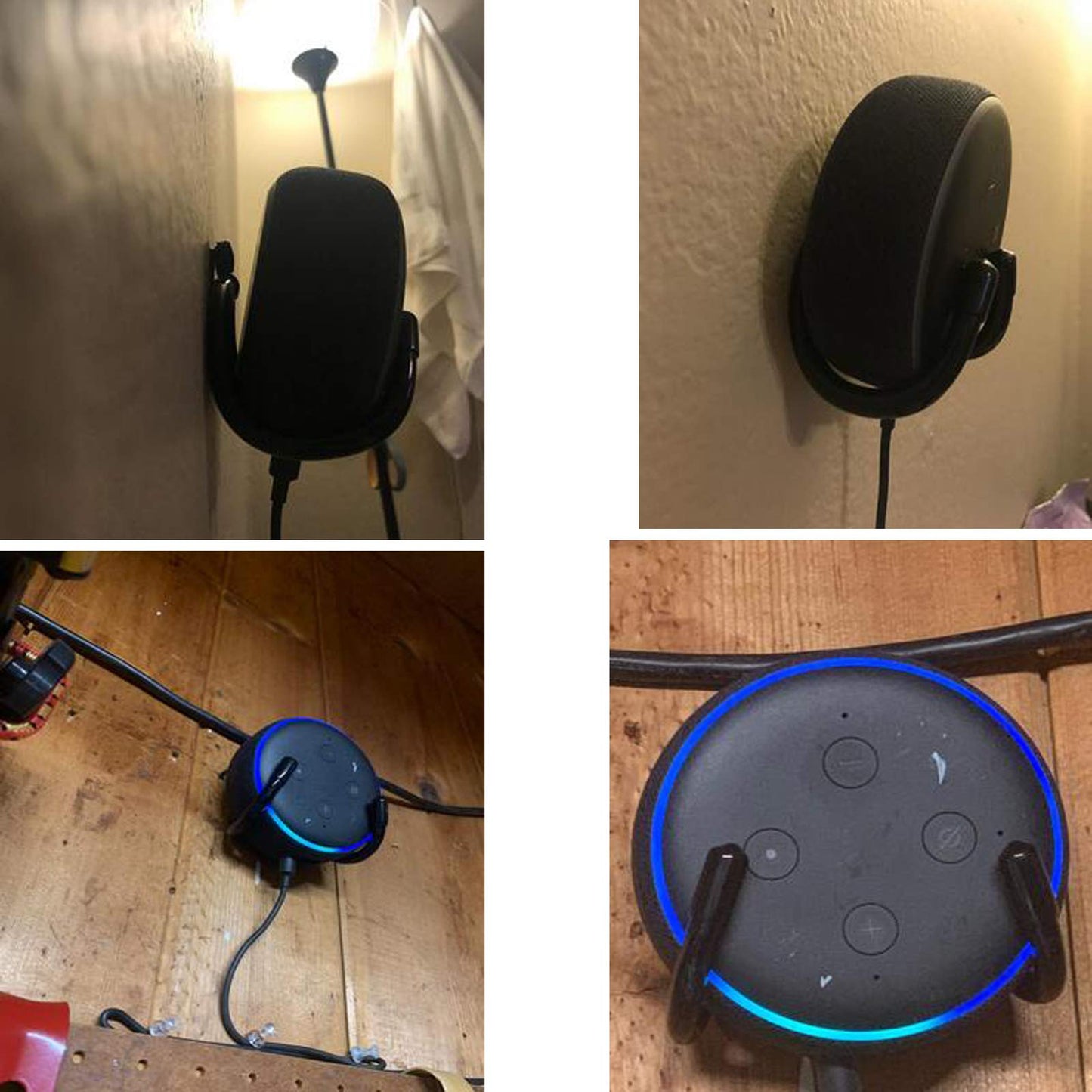 Pmsanzay 1 Pack Adjustable Solid Metal Wall Mount Stand Holder Stand Bracket Hanger Stand for Echo Dot (1st Gen) Echo Dot (2nd Gen) Echo Dot (3rd Gen)