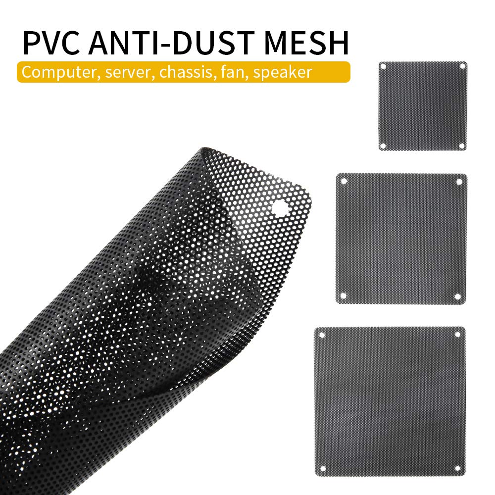 HFEIX 140MM Computer Fan Filter Pc Dust Filter Length 5.51x5.51 Inches (LXW) Black - 10 Pack(140x140)