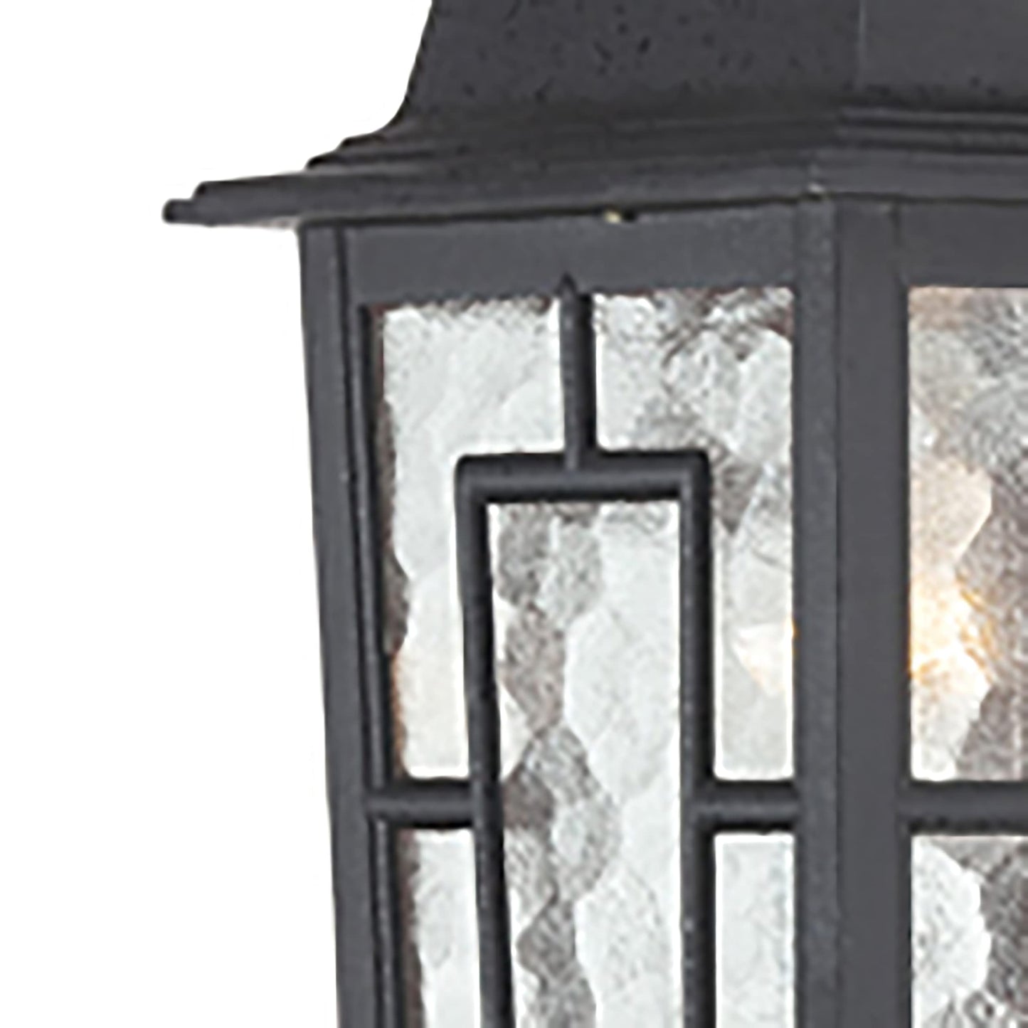 Nuvo Lighting 60/4923 Banyon One Light Wall Lantern/Arm Down 100 Watt A19 Max. Clear Water Glass Textured Black Outdoor Fixture