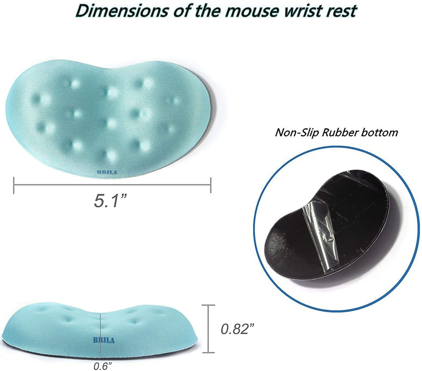 BRILA Memory Foam Mouse & Keyboard Wrist Rest Support Pad Cushion Set for Computer, Laptop, Office Work, PC Gaming - Massage Holes Design - Easy