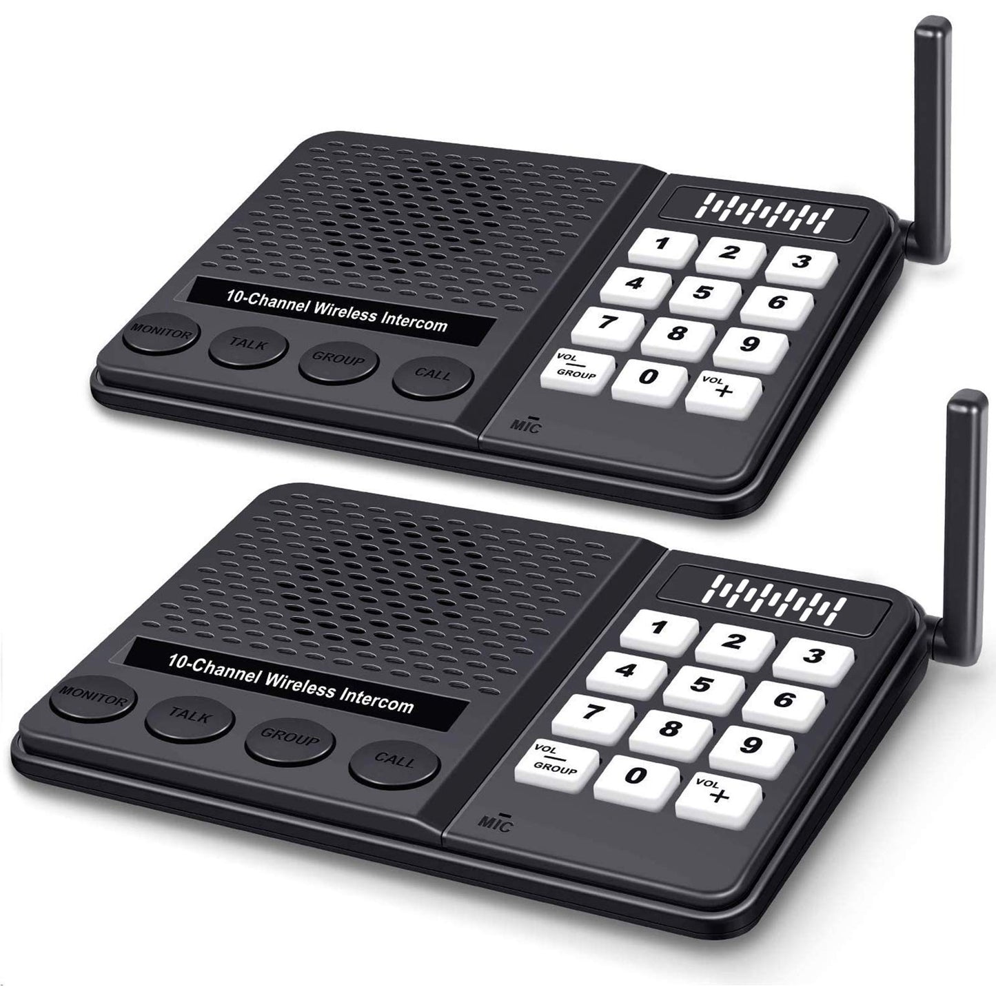 Intercoms Wireless for Home - 10 Channel 3 Privacy Code Wireless Intercom System for Home House Business Office - GLCONN 1.1 Mile Range Room to Room
