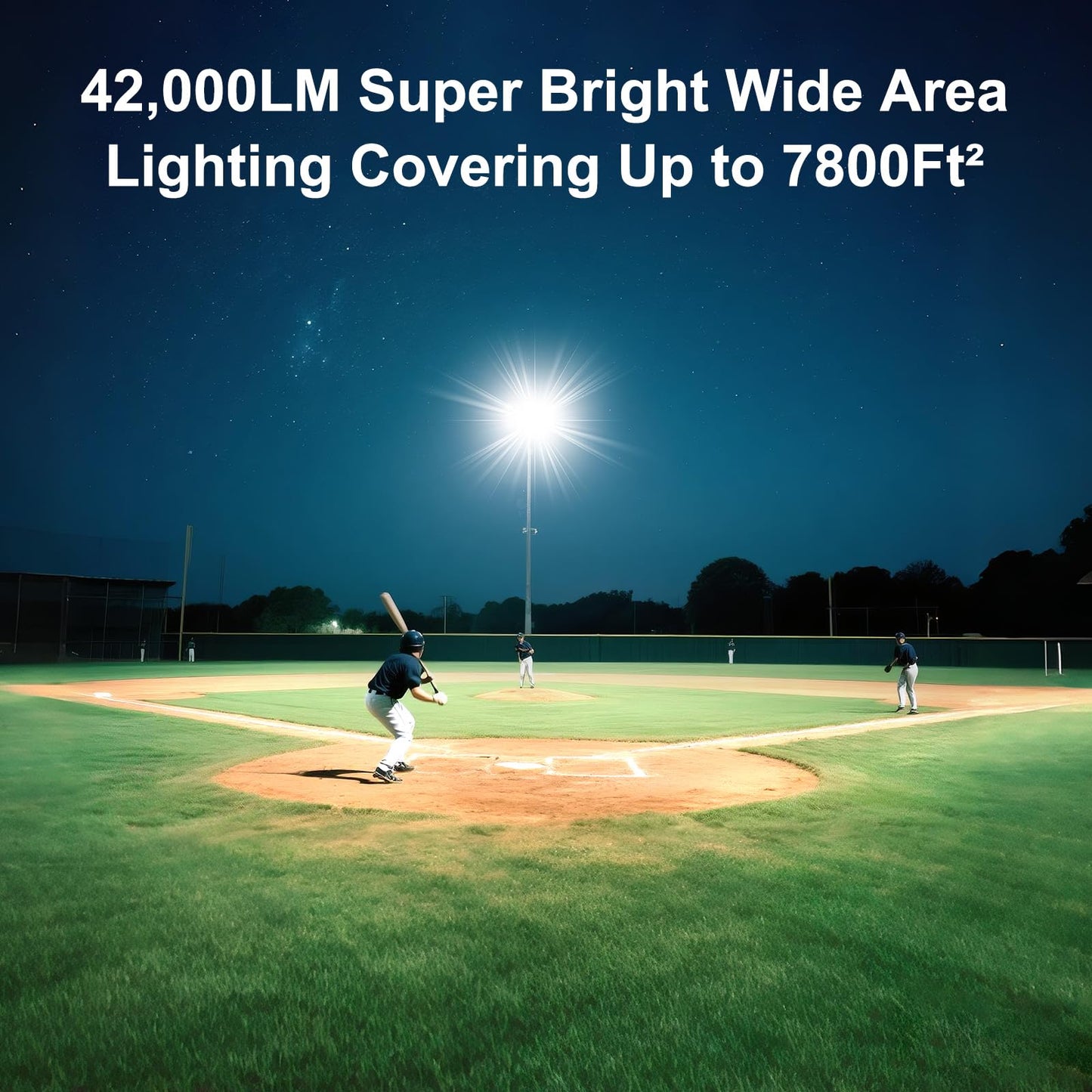 Kekeou 300W Stadium Lights Outdoor LED Flood Light, 42000LM 6500K