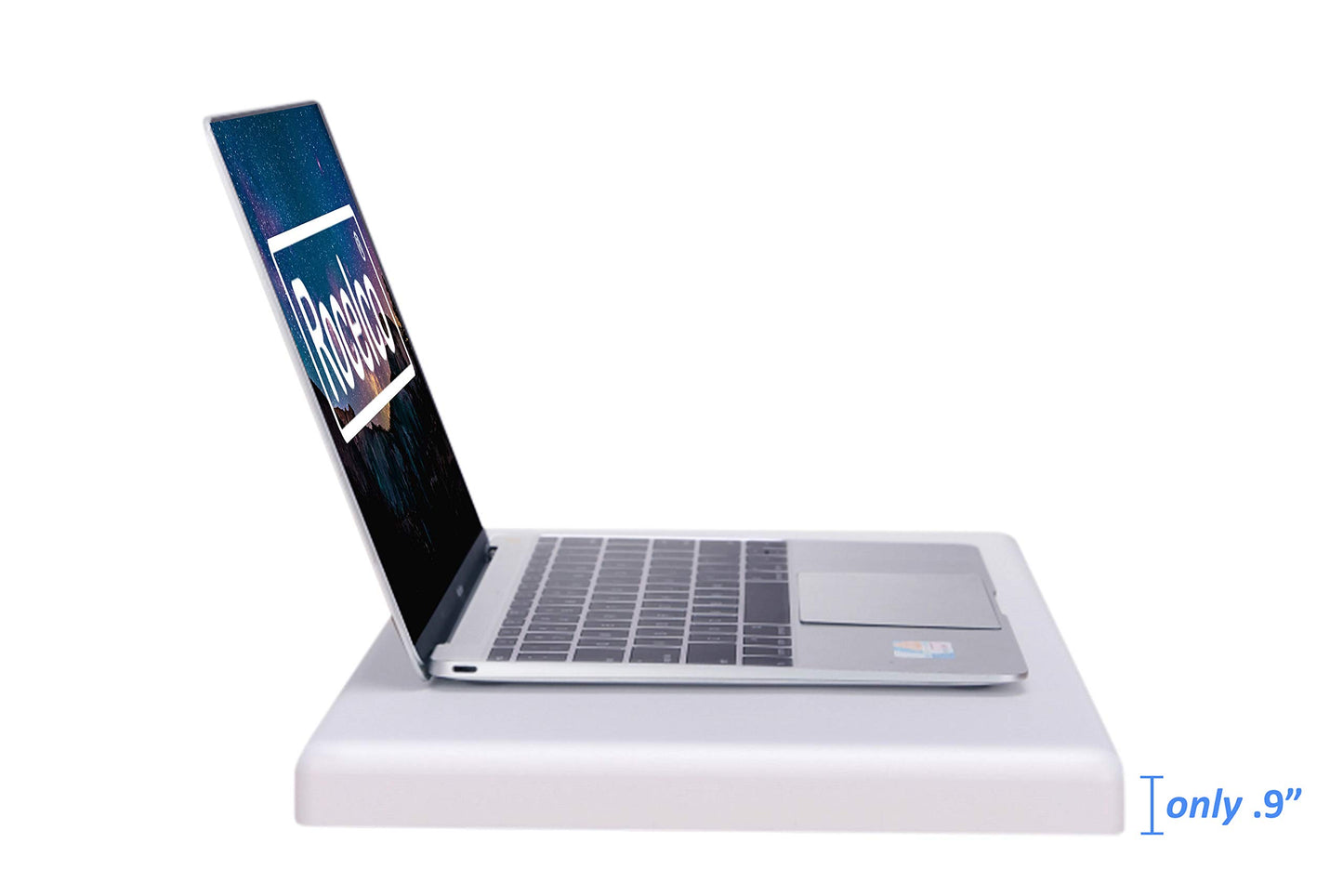 Rocelco 19" Portable Laptop Riser, Height Adjustable Travel Standing Desk Converter, Premium Compact Sit Standup Keyboard Monitor Rising Workstation
