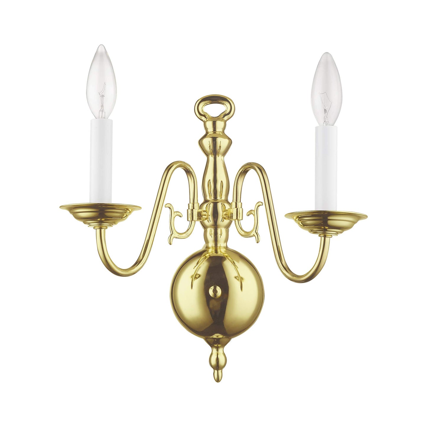 Livex Lighting 5002-02 Williamsburgh 2 Light Polished Brass Wall Sconce