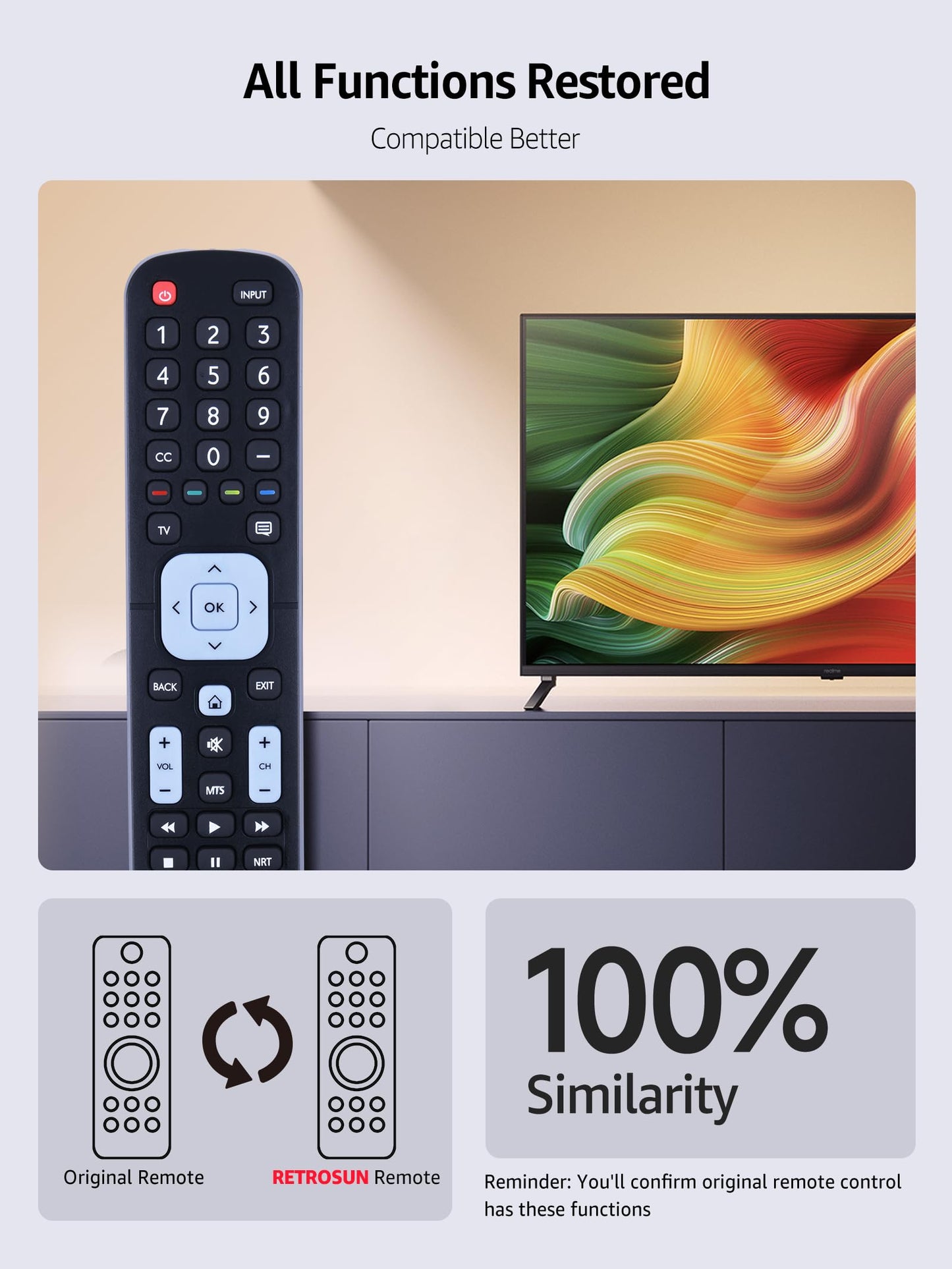 New EN2A27ST Replacement TV Remote Control for Sharp 4K Ultra LED Smart HDTV - LC-32P5000U / LC-40P5000U / LC-43P5000U / LC-50P5000U / LC-55P5000U