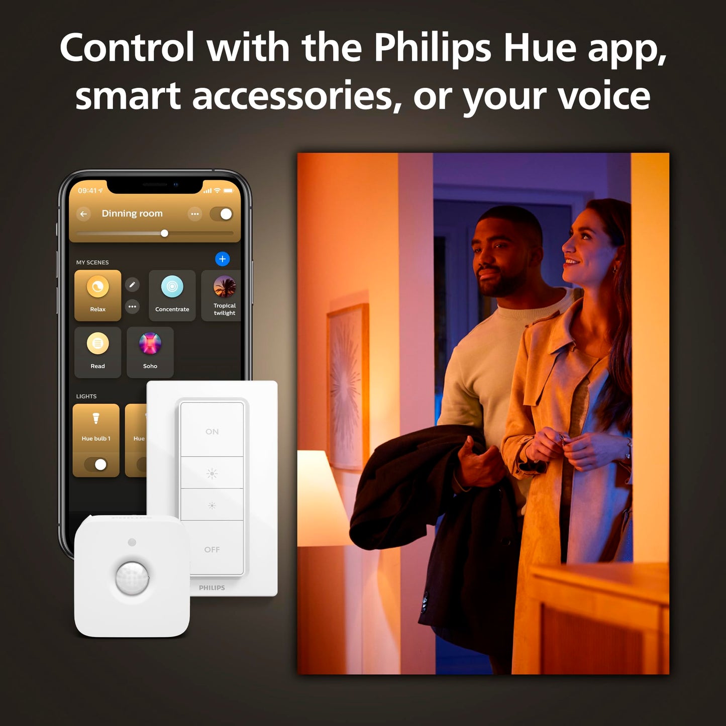 Philips Hue Lightguide G30 Small Globe Smart LED Bulb - Handblown Glass - Color Changing Light - Compatible with Amazon Alexa, Apple HomeKit