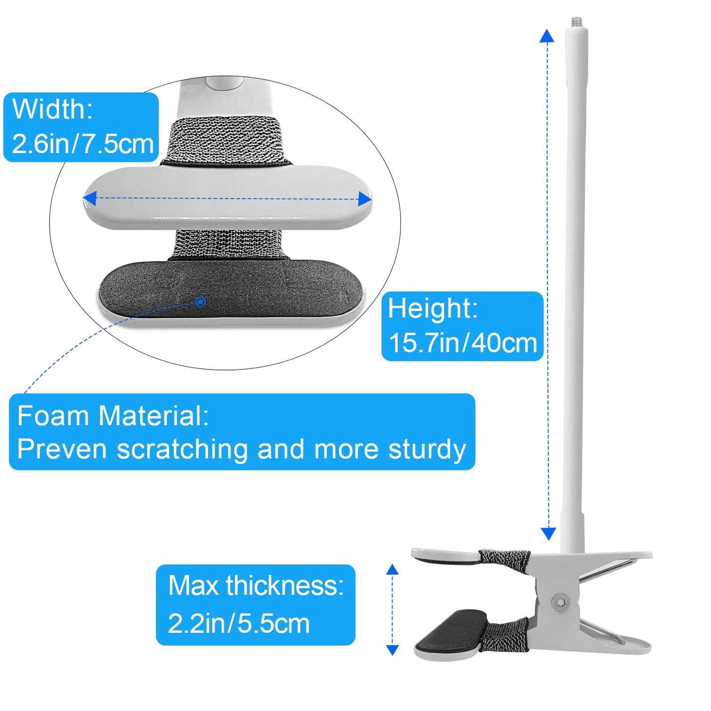 Baby Monitor Mount Compatible with HelloBaby HB6550/HB65/HB66/HB248,ANMEATE SM935E Baby Monitor Camera 15.7 inches Flexible Clip Clamp Mount Long