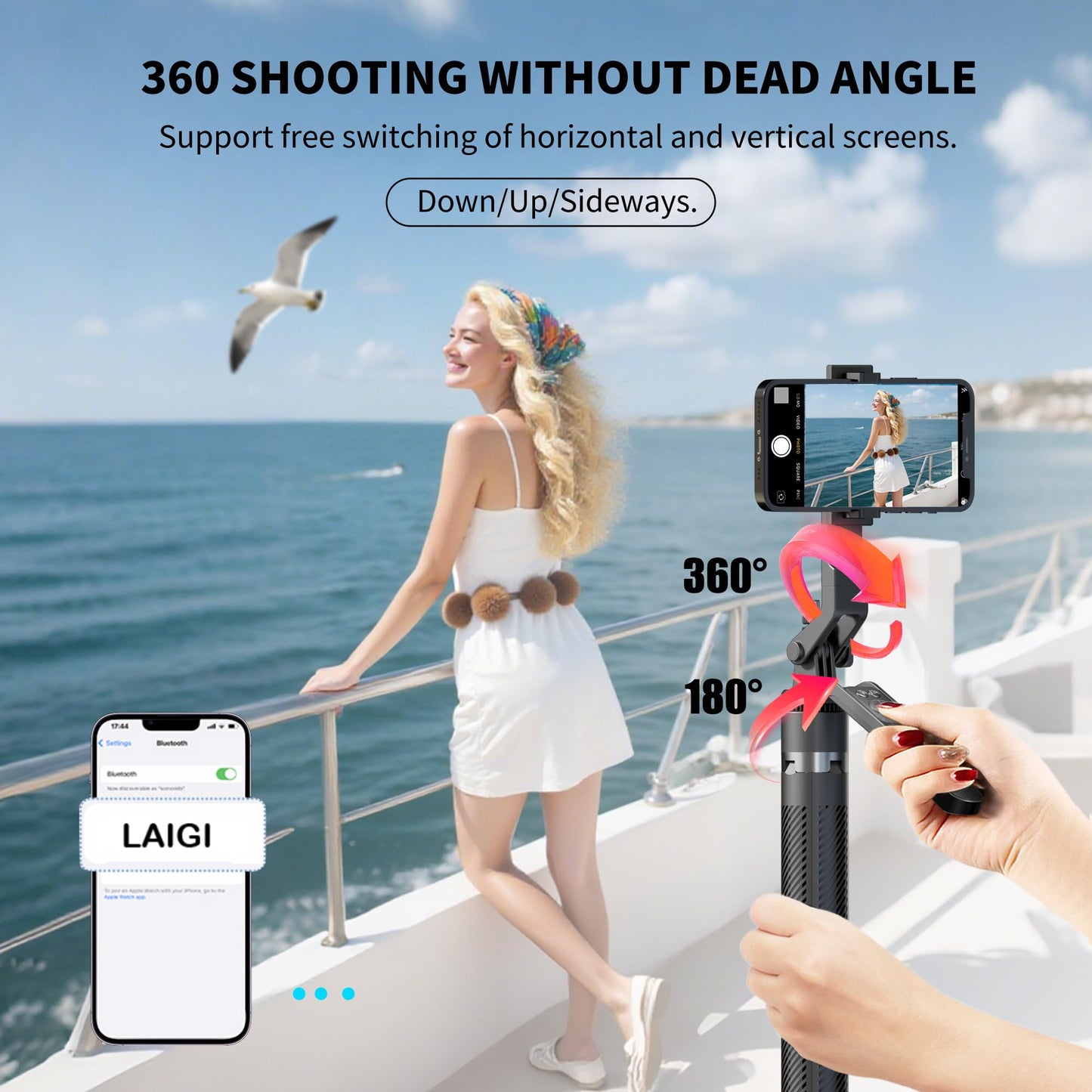 70" Tripod for Phone, Portable All in One Extendable Cell Phone Tripod Stand, Tall Travel Tripods for Recording Video Selfies Photo, with Wireless