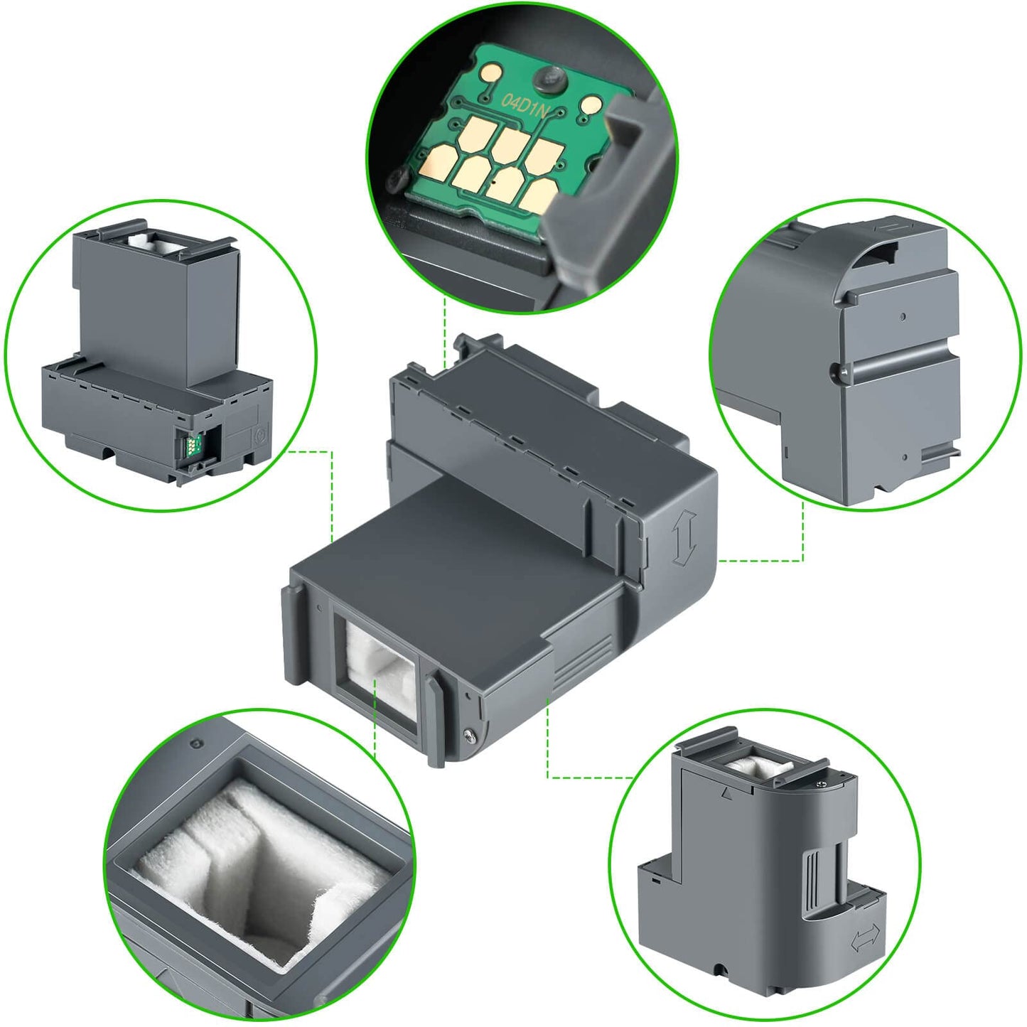 OFFICENTER T04D1 T04D100 Maintenance Box for EcoTank ET-3850 ET-3830 ET-15000 ET-3760 ET-4850 ST-4000 ST-C4100 ET-M2170 ET-5170 ET-3710 ET-4760