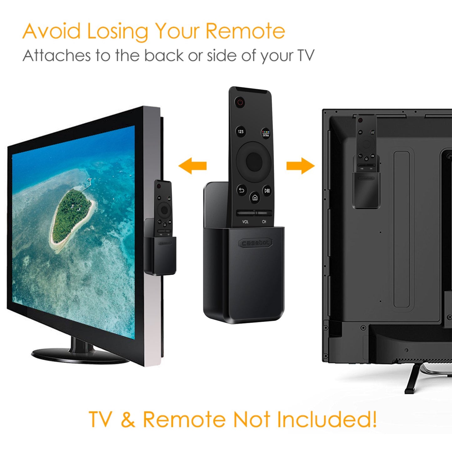FINTIE CaseBot Remote Holder for Samsung Smart Hub 4K TV Remote, Mounting System Bracket Shelf Compatible with Samsung UHD LED / 4K UHD LED Smart TV