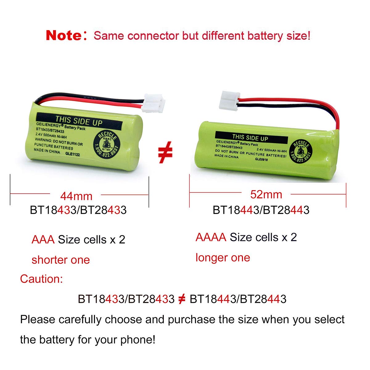 GEILIENERGY BT18433 BT28433 BT184342 BT284342 BT183348 BT283348 BT-1011 Replacement Battery Compatible for Phone CS6209 CS6219 CS6229 DS6151