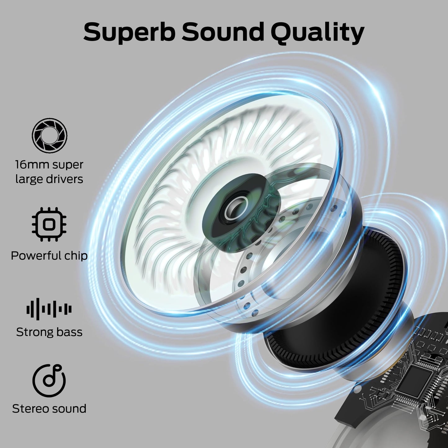 Monster Open Free AC100 Open Ear Bluetooth 5.3 Headphones, Wireless Earbuds with Earhooks, Immersive Stereo Sound by 16mm Large Driver, Clear Calls…