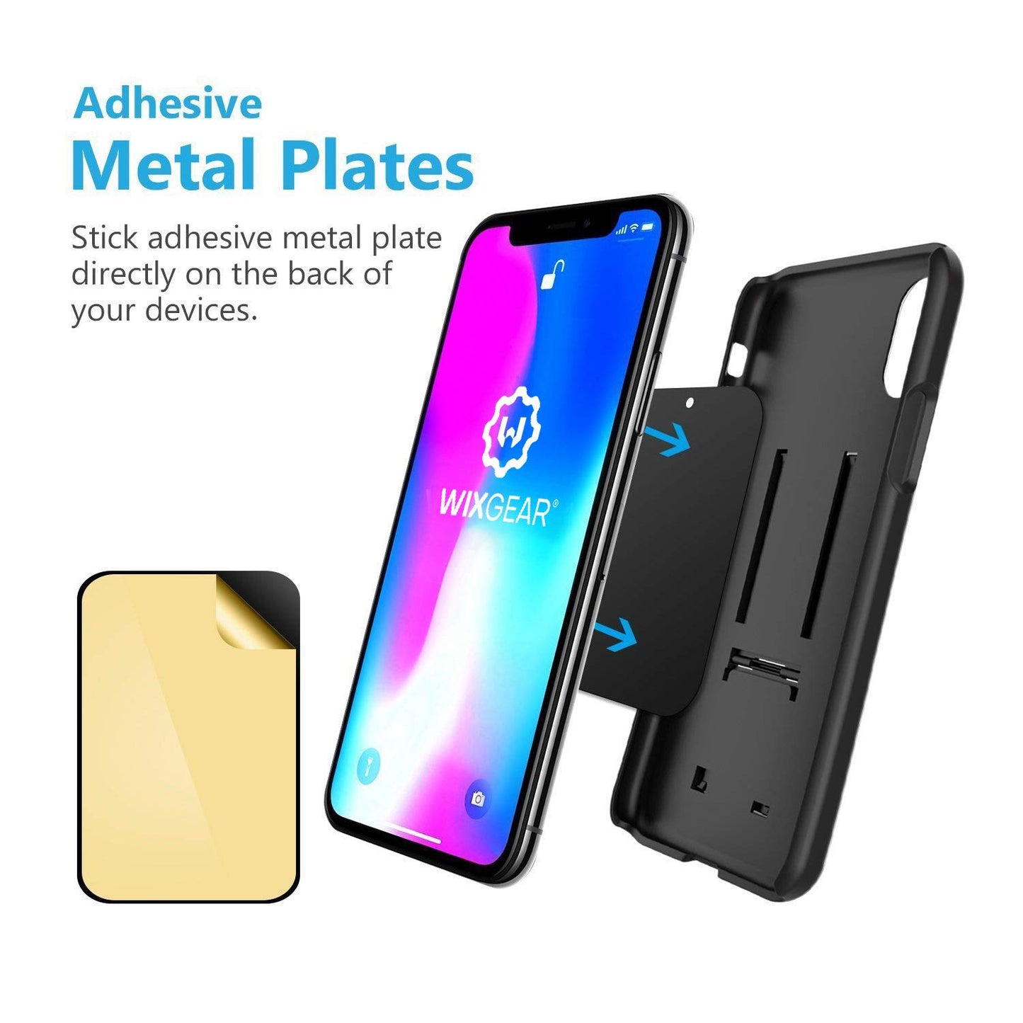 WixGear Universal Flat Stick On Dashboard Magnetic Car Mount Holder for Cell Phones and Mini Tablets with Fast Swift-Snap Technology - Extra Slim