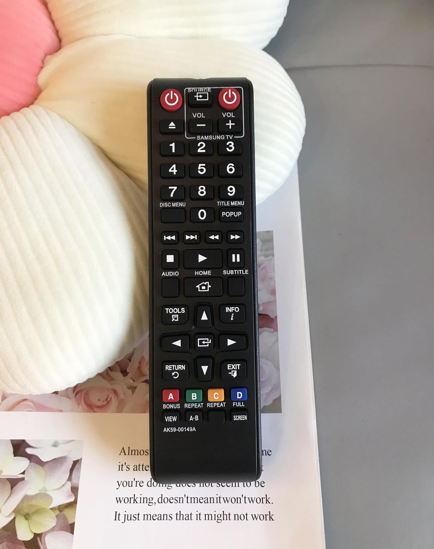 Replacement Remote Control for Samsung BD-F5100/ZA BD-JM57C/ZA BD-H5900/ZA BD-J5100E BD-J5100E/ZA Blu-ray Disc Player
