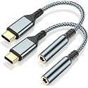 Usb C To 3.5mm Aux To Usb C Adapte(2 Pack), Usb C To Aux Adapter Type C Hi-Fi Usb C To Headphone Jack Adapter For Iphone 17 Pro Max/17 Pro, 16/15 Pro
