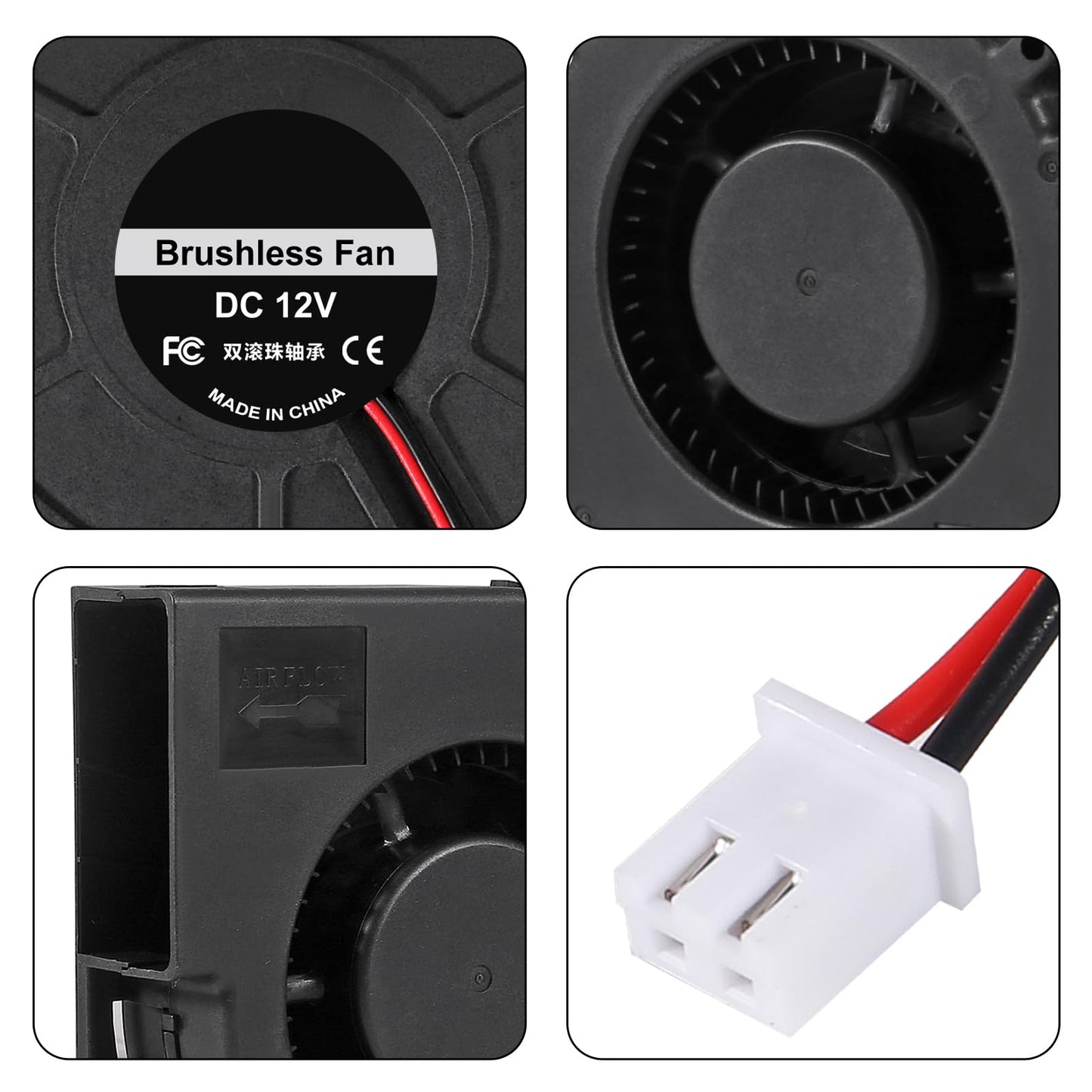 2 Pcs 120mm x 32mm DC 12V Dual Ball Bearing 12032 2Pin DC Radiator Brushless Cooling Fan Big Cooler 12cm/4.72inch Blower Fan 120mm x120mm x 32mm