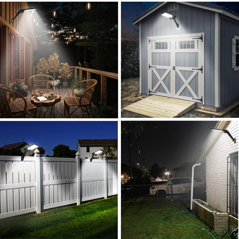 Aqonsie Solar Lights Outdoor with Remote, 56LED 180° Adjustable Angle Security Night Light Outside Motion Sensor Remote Control & 3 Lighting Modes