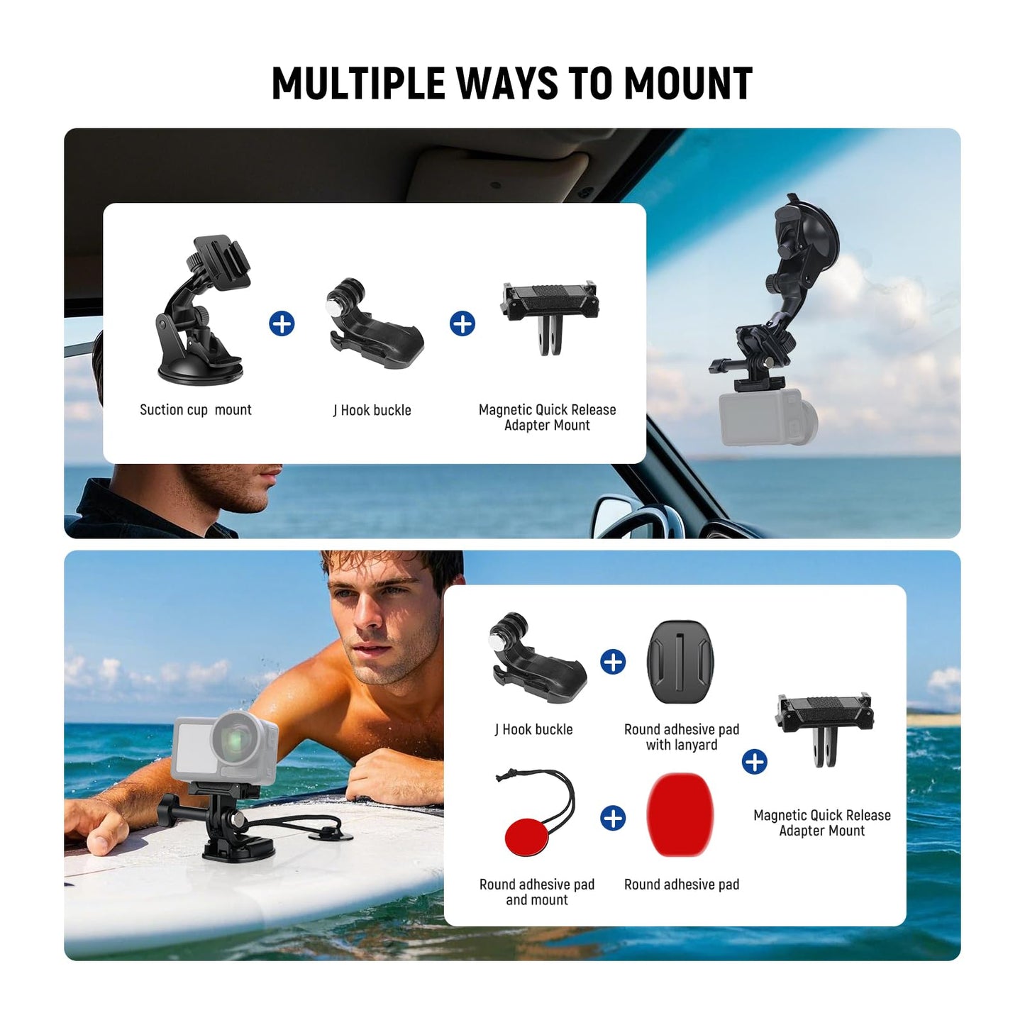 NEEWER 35 in 1 Action Camera Pro Accessories Kit Compatible with DJI Osmo Action 5 Pro 4 3 GoPro, Quick Release Adapter Mount for Diving Hiking