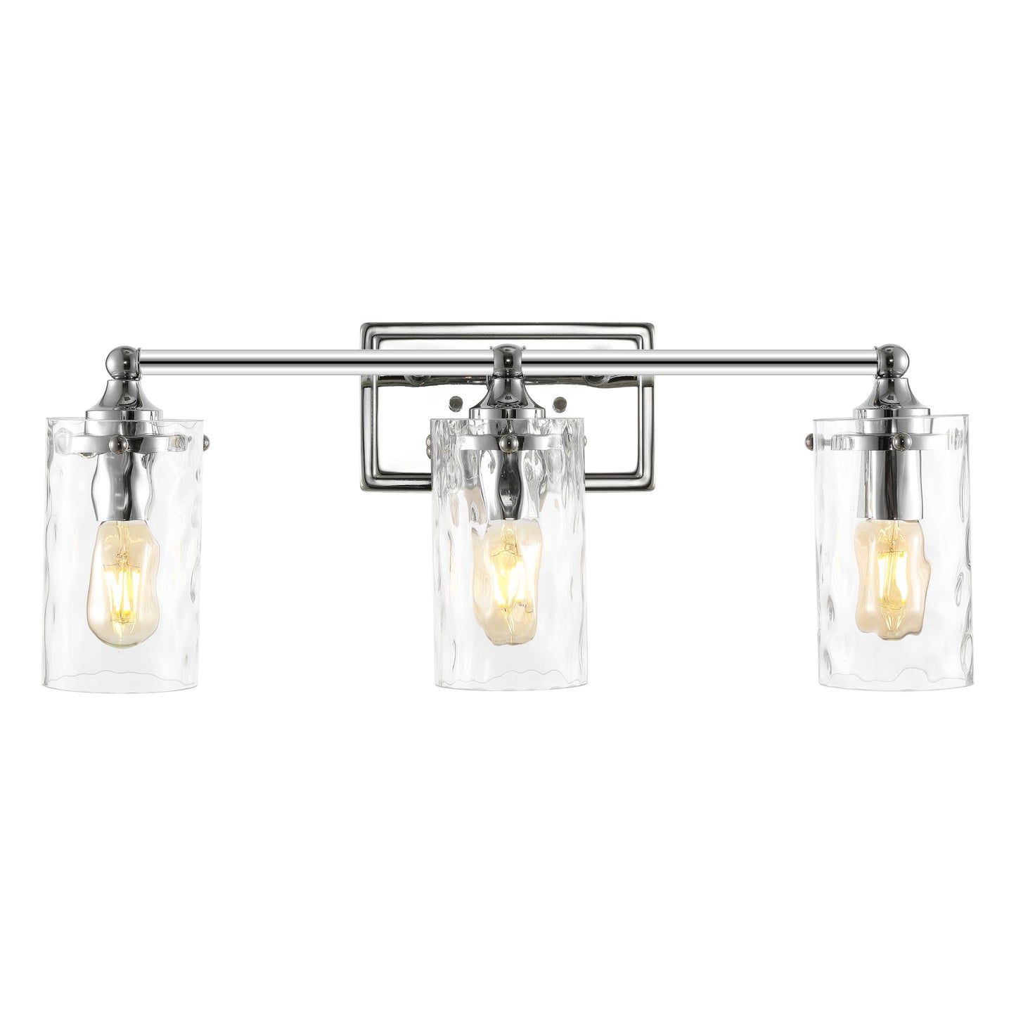SAFAVIEH Lighting Collection Johari Chrome 3-Light Wall Sconce Light Fixture, Ideal for Bathroom, Entryway, Vanity Over Mirror, Foyer, Hallway, Living