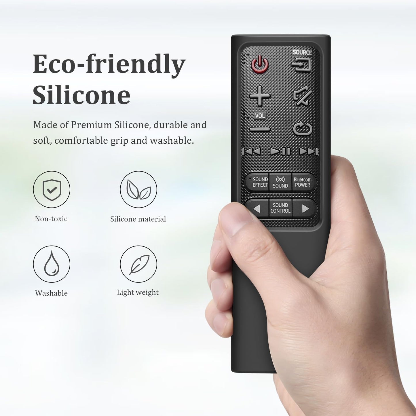 JCMOYUTY Silicone Case Cover for Samsung AH59-02733B AH59-02692E AH59-02692F AH59-02692P AH59-02631A AH59-02632A Soundbar Remote, Black Sleeve