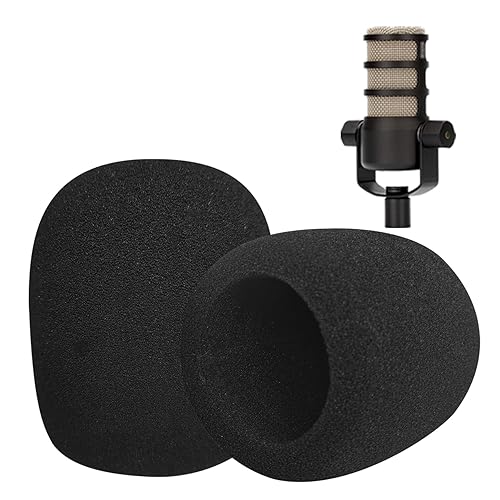Boseen Pop Filter Foam Mic Cover Compatible with Rode PodMic NT1-A NT-USB NT2-A Procaster Podcaster Microphones Effectively Reduce Noise (2 Packs)