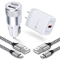 USB Fast Charger Kit for Samsung Galaxy A17 A56 A16 A15 A14 A35 A55 A54 A53 5G S25 S24 FE S24 S23 Ultra A13 iPhone 17 16e 15, Quick Charge 3.0 Wall