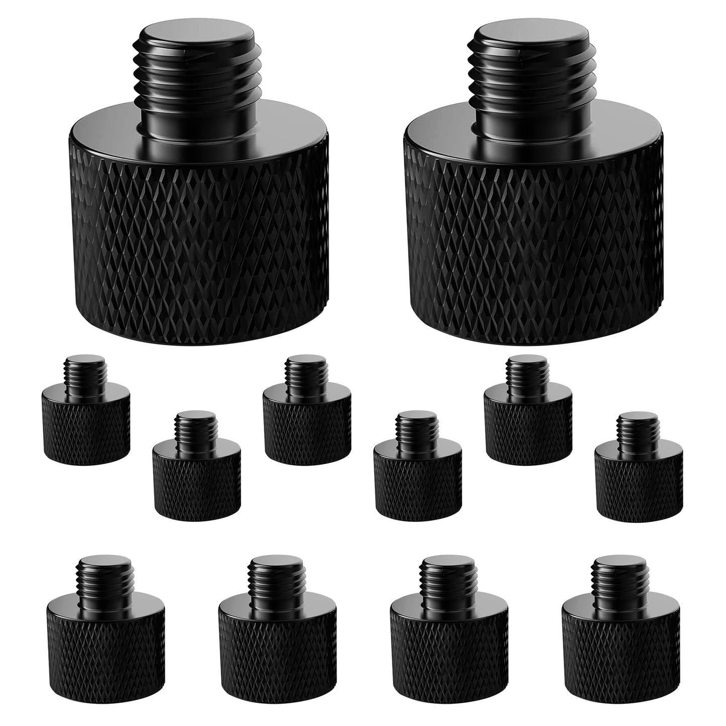 5Core 12Pcs Mic Stand Adapter Aluminum 5/8" Male - 3/8" Female Screw Adapter Microphone Stand Clips Mic Stand Holder Adapter - MS ADP M BLK 5838