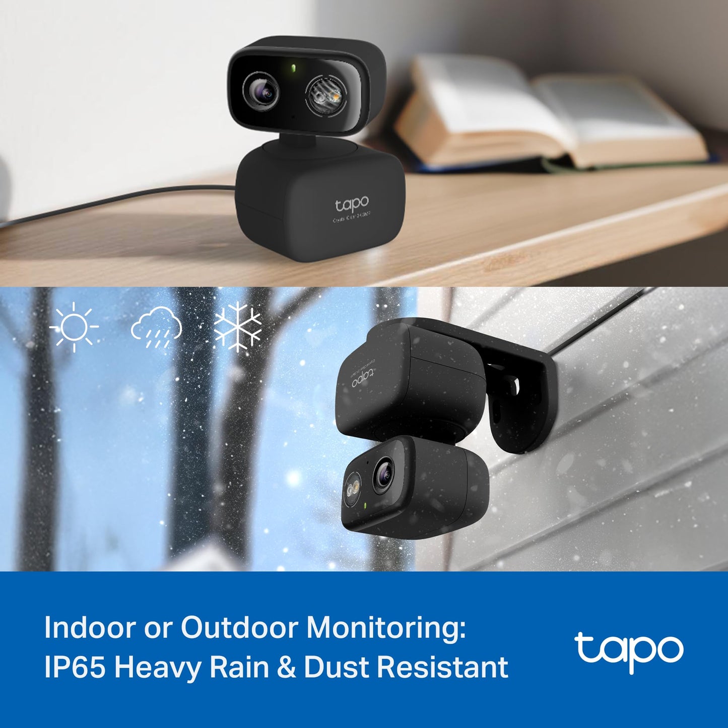 Tapo 2K Indoor/Outdoor Pan/Tilt Wired Security Camera - Baby Monitoring, Person & Baby Cry Detection, 360° Motion Tracking, Night Vision