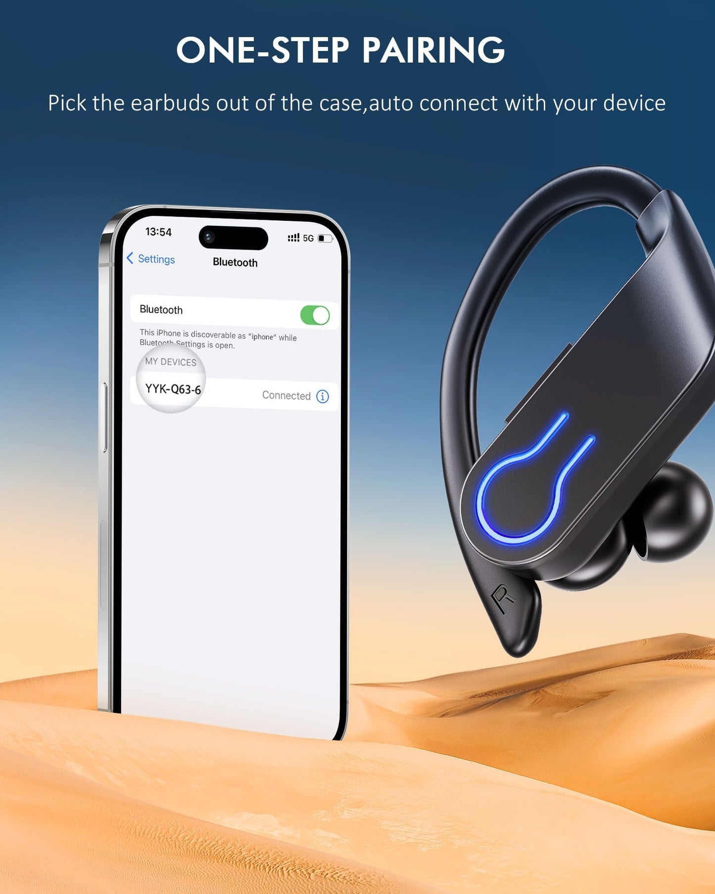 CoolJumper Wireless Bluetooth Earbuds 120H Playtime Bluetooth 5.3 Ear Buds for Sports, Hi-fi Stereo Earphones with LED Display Charging Case