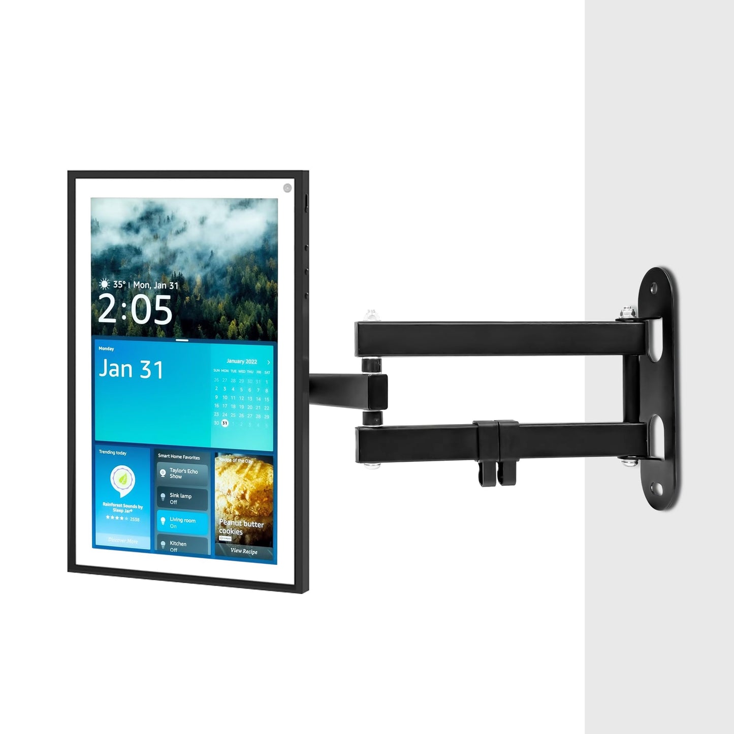 UBeesize Wall Mount for Echo Show 21 and Echo Show 15, Full-Motion Extendable 360° Swivel & 270° Tilt Bracket for Alexa Show 21 &15 - Heavy-Duty, Easy
