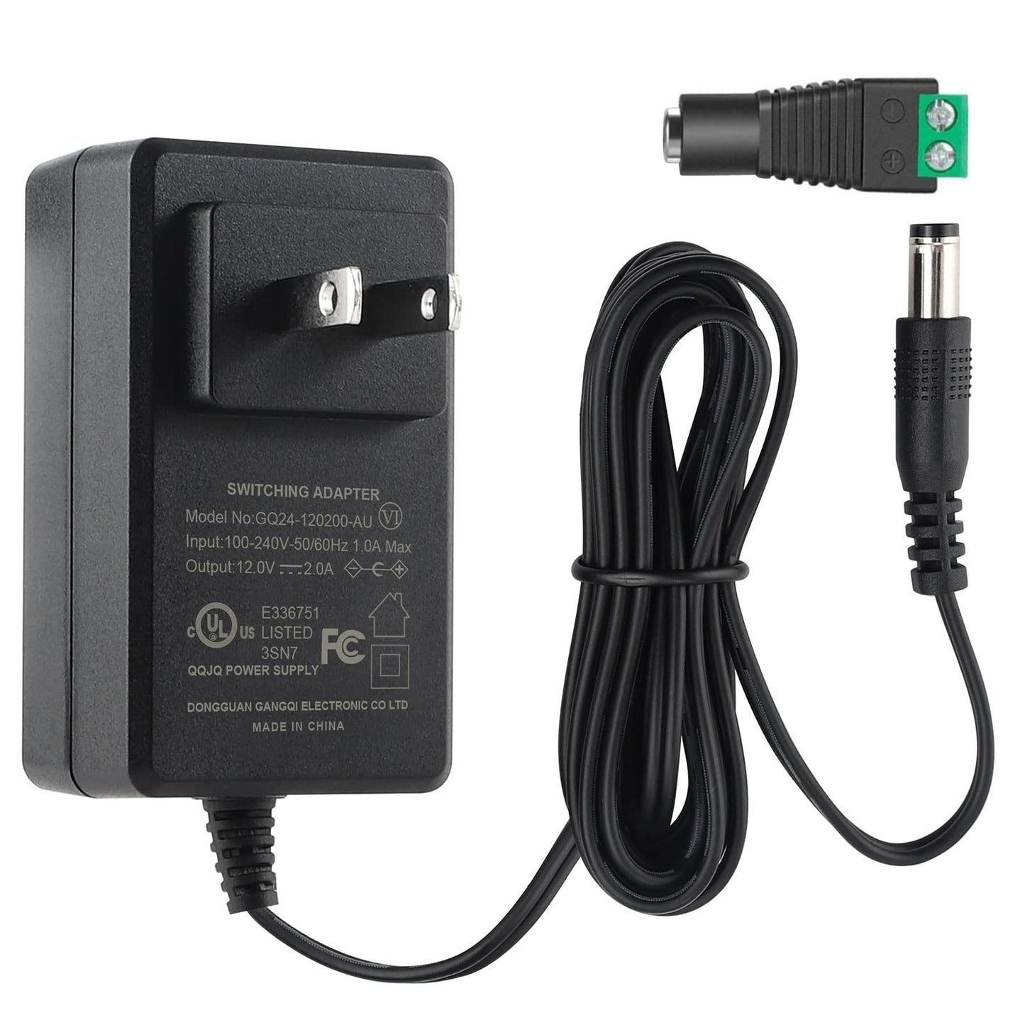 12V 2A 24W AC/DC Adapter- AC 100-240V to DC 12 V2A 5.5 * 2.1mm Transformers for LED Strip Lights,CCTV Camera