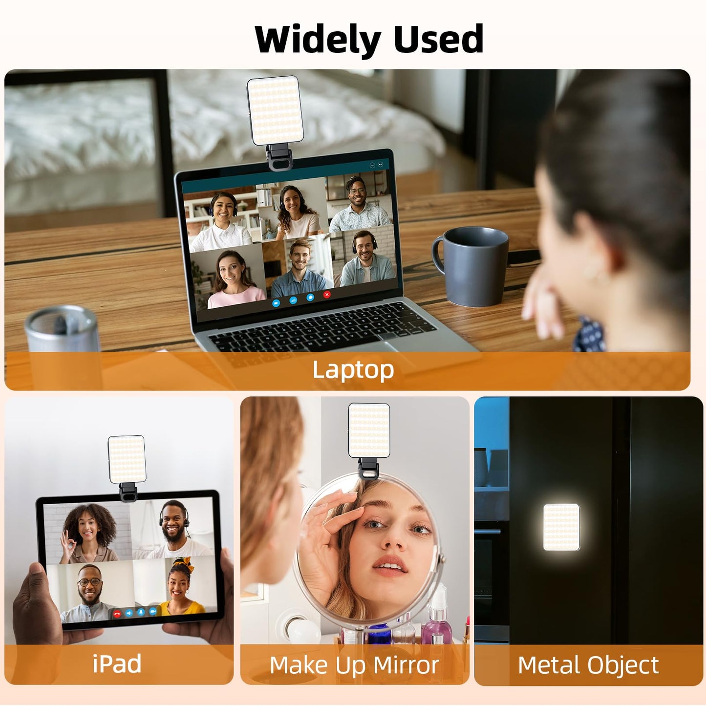 Magnetic Selfie Light for Cell Phone, gliship 128 Led Selfie Light Compatible with Magsafe Rechargeable Portable Clip Fill Light with 3 Lights Modes