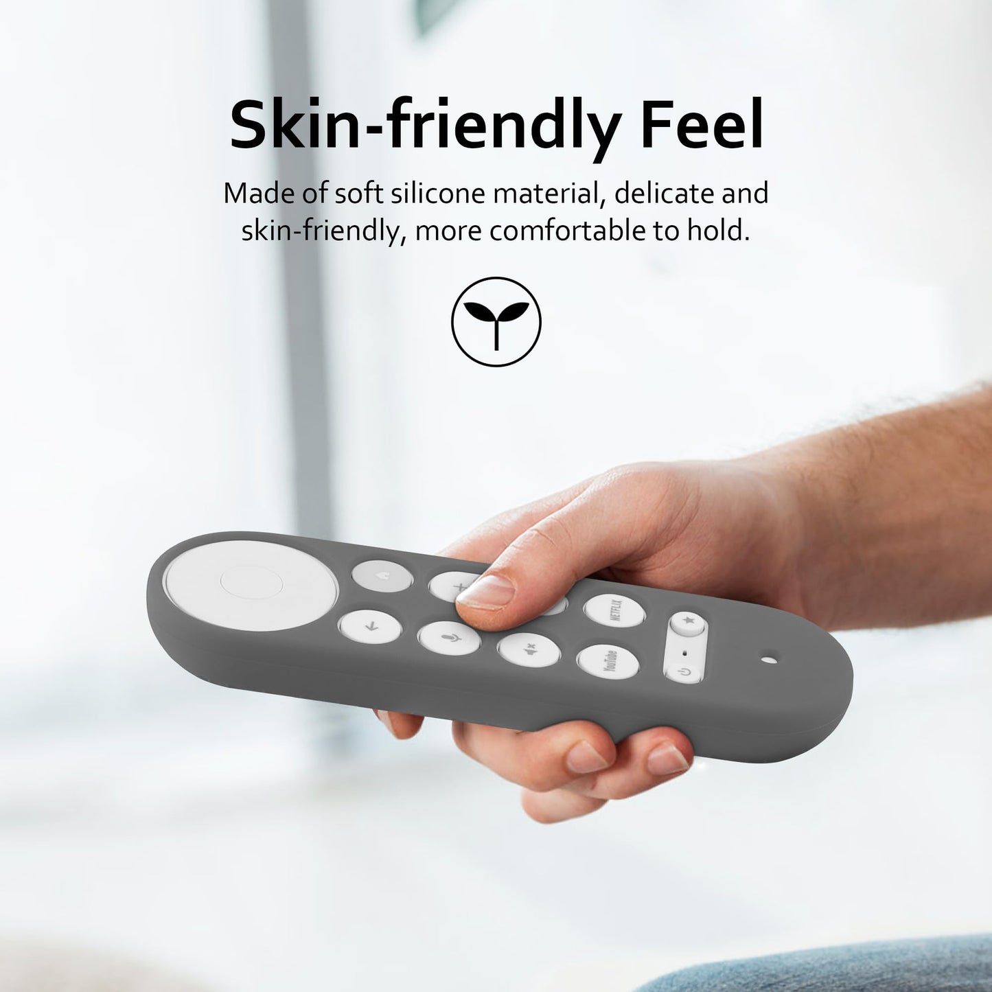 LEFXMOPHY Case for Google TV Streamer 4K Remote Cover 2024 Silicone Protective Sleeve - Grey