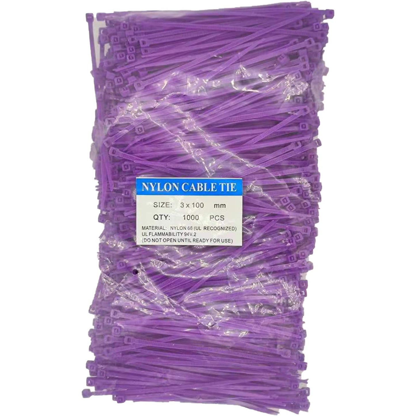 SYD 4 Inch length, 18lb Small size Self Locking Nylon Cable Zip Ties -1000 Piece (Purple)