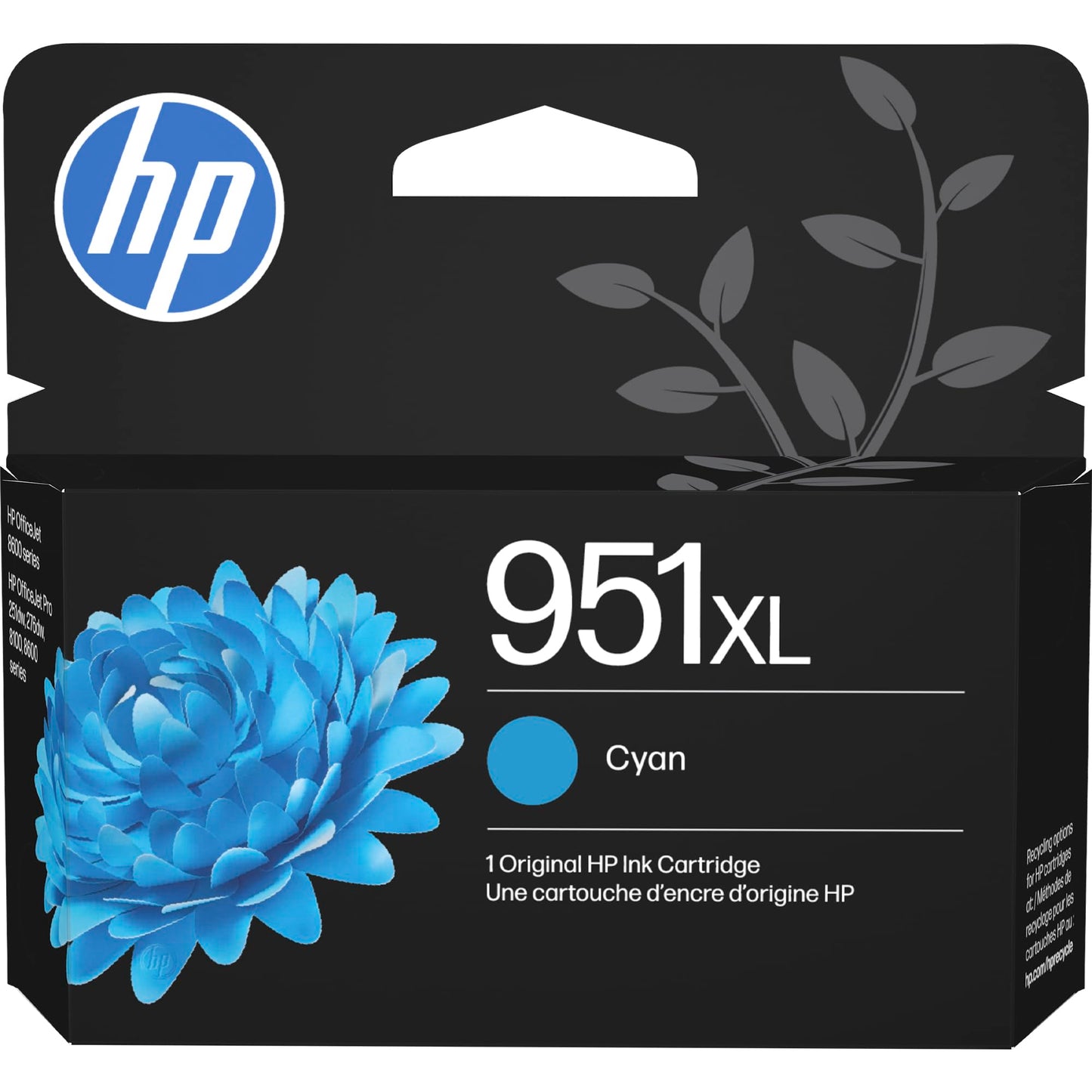 HP 951XL Cyan High-Yield Ink Cartridge | Works with OfficeJet 8600, Pro 251dw, 276dw, 8100, 8610, 8620, 8630 | Eligible for Instant Ink | CN046AN